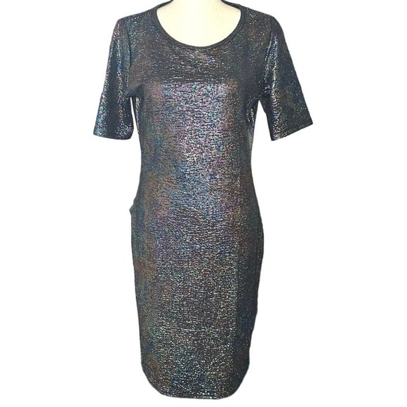 Lularoe Dresses & Skirts - Lularoe Elegant Oil Slick Metallic Julia Dress Sz Med NWT Mermaid Shimmer